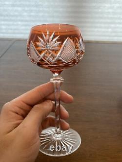 STUNNING SET(7) VTG Multicolored VAL ST LAMBERT BERNCASTEL Hock Wine Glasses 7H
