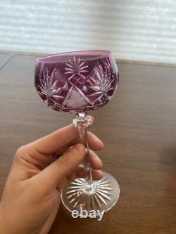 STUNNING SET(7) VTG Multicolored VAL ST LAMBERT BERNCASTEL Hock Wine Glasses 7H