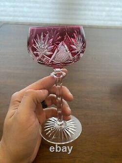 STUNNING SET(7) VTG Multicolored VAL ST LAMBERT BERNCASTEL Hock Wine Glasses 7H