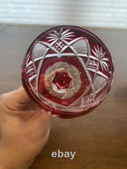 STUNNING SET(7) VTG Multicolored VAL ST LAMBERT BERNCASTEL Hock Wine Glasses 7H
