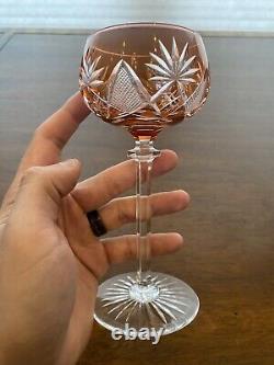 STUNNING SET(7) VTG Multicolored VAL ST LAMBERT BERNCASTEL Hock Wine Glasses 7H