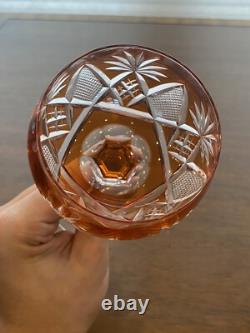 STUNNING SET(7) VTG Multicolored VAL ST LAMBERT BERNCASTEL Hock Wine Glasses 7H