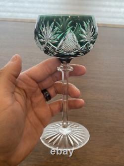 STUNNING SET(7) VTG Multicolored VAL ST LAMBERT BERNCASTEL Hock Wine Glasses 7H