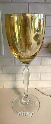 S/15 Vintage Gold Amber Iridescent Wine Glasses Lovely 6 Oz