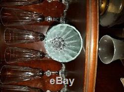 Saint St Louis set of 8 vintage crystal Champagne glasses LOA