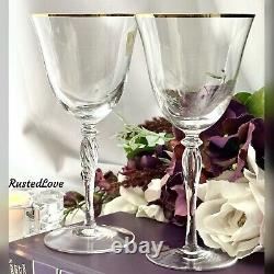 Sasaki Wine Glasses Renaissance Gold Rim Vintage 7 1/8 Clear Barware Glasses