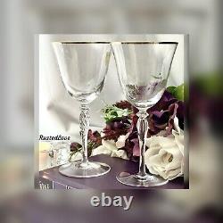 Sasaki Wine Glasses Renaissance Gold Rim Vintage 7 1/8 Clear Barware Glasses