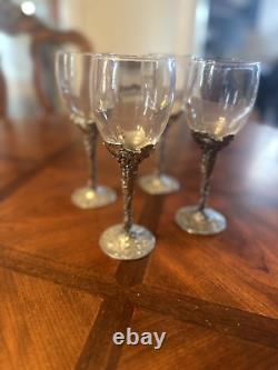 Seagull 1990 Wine Glasses (RARE Grapes Pattern) Vintage Set Of 6