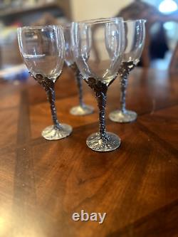 Seagull 1990 Wine Glasses (RARE Grapes Pattern) Vintage Set Of 6