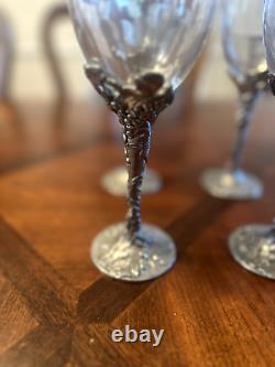 Seagull 1990 Wine Glasses (RARE Grapes Pattern) Vintage Set Of 6