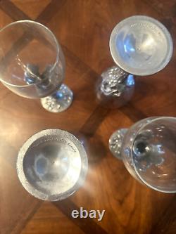 Seagull 1990 Wine Glasses (RARE Grapes Pattern) Vintage Set Of 6