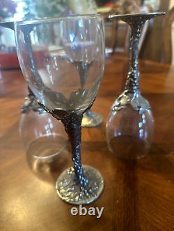Seagull 1990 Wine Glasses (RARE Grapes Pattern) Vintage Set Of 6