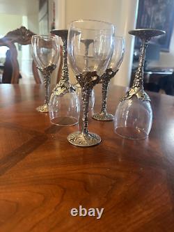 Seagull 1990 Wine Glasses (RARE Grapes Pattern) Vintage Set Of 6