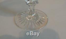 Set/10 Vintage Crystal Wine Goblets, Cobalt Cut-to-Clear