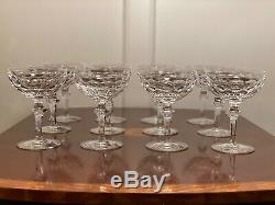 Set 12 True Vintage WATERFORD CRYSTAL Curraghmore Champagne Wine Sherbet Glasses