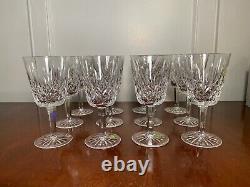 Set 12 Vintage WATERFORD CRYSTAL Lismore Large 6-7/8 Water Wine Goblets IRELAND