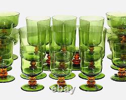 Set 23 Vintage NASON & MORETTI Italian Murano Mid Century Modern Wine Bar Glass