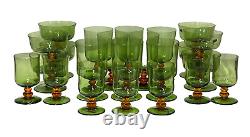 Set 23 Vintage NASON & MORETTI Italian Murano Mid Century Modern Wine Bar Glass