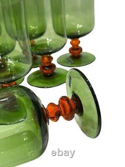 Set 23 Vintage NASON & MORETTI Italian Murano Mid Century Modern Wine Bar Glass