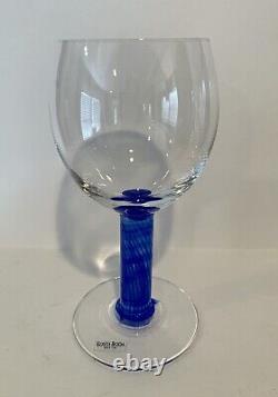 Set 2 Rare HTF Vintage Kosta Boda FILIPPA Wine Glasses Blue Orange Kjell Engman