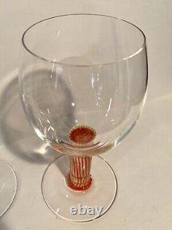 Set 2 Rare HTF Vintage Kosta Boda FILIPPA Wine Glasses Blue Orange Kjell Engman