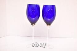 Set 2 Union Street Sienna Cobalt Blue Chardonnay Wine Glasses Goblets Stemware