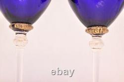Set 2 Union Street Sienna Cobalt Blue Chardonnay Wine Glasses Goblets Stemware