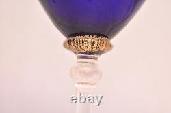 Set 2 Union Street Sienna Cobalt Blue Chardonnay Wine Glasses Goblets Stemware