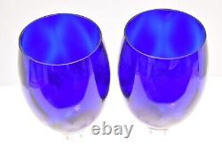 Set 2 Union Street Sienna Cobalt Blue Chardonnay Wine Glasses Goblets Stemware