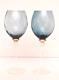 Set 2 Union Street Sienna Smokey Blue Bordeaux Wine Glasses Goblets Stemware