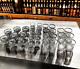 Set 30 Vintage MCM Dorothy Thorpe Era Silver Platinum Rings Cocktail Bar Glasses