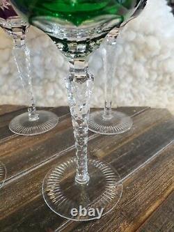 Set 4 VINTAGE NACHTMANN TRAUBE HOCK WINE GLASSES Cut to Clear Crystal