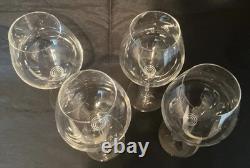 Set 4 Vintage RIEDEL Stacked & Ribbed Blown Crystal WINE Pinot Nebbiolo Glasses