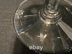 Set 4 Vintage RIEDEL Stacked & Ribbed Blown Crystal WINE Pinot Nebbiolo Glasses