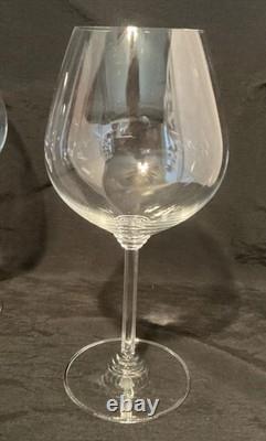 Set 4 Vintage RIEDEL Stacked & Ribbed Blown Crystal WINE Pinot Nebbiolo Glasses