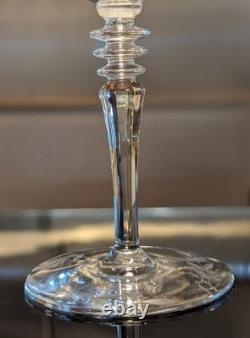 Set/4 Vintage Rock Sharpe Crystal Floral Etched Wine Glasses, Hand Blown 7 5/8T