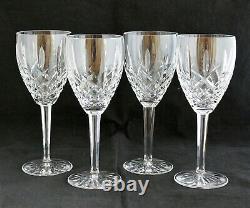 Set 4 Vintage Waterford Cut Glass Crystal Araglin Water Red Wine Goblets 7 7/8