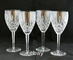 Set 4 Vintage Waterford Cut Glass Crystal Araglin Water Red Wine Goblets 7 7/8