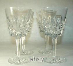 Set 4 Waterford Crystal Vintage Lismore Claret Wine Glass Stemware signed