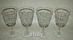 Set 4 Waterford Crystal Vintage Lismore Claret Wine Glass Stemware signed