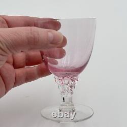 Set 4 Wistaria Pink by Tiffin-Franciscan Water Goblets Chrystal Glasses 4 1/8
