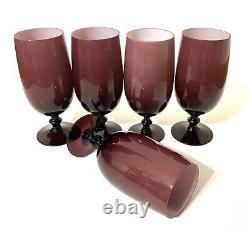 Set/5 Vintage MCM Amethyst/Purple Carlo Moretti Italy Cased Goblets Wine Glasses