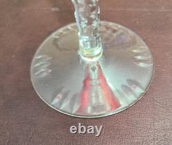 Set 6 Lausitzer LA15 Cut to Clear Crystal Hock Wine Glasses Cobalt- Pink Germany