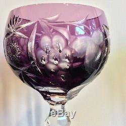 Set 6 VINTAGE NACHTMANN TRAUBE HOCK WINE GLASSES Cut to Clear Crystal