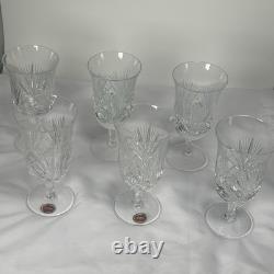Set 6 Vintage Gorham Wine Diamond Lead Crystal Glasses Retired Euc