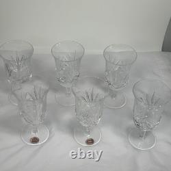 Set 6 Vintage Gorham Wine Diamond Lead Crystal Glasses Retired Euc