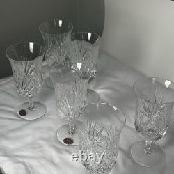 Set 6 Vintage Gorham Wine Diamond Lead Crystal Glasses Retired Euc