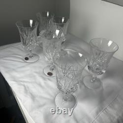 Set 6 Vintage Gorham Wine Diamond Lead Crystal Glasses Retired Euc