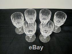 Set 6 Vintage Signed Water Crystal Claret Wine Glasses Goblets COLLEEN Pattern