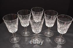Set 6 Vintage Waterford Crystal Lismore 6 7/8 Water Goblets/Wine Glasses Stems